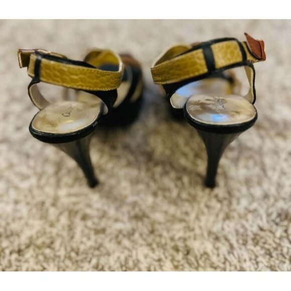 Charlotte Russe NEW Strappy High Heel Sandals Multi-Color Snake Print Peep Toe 8 - Picture 4 of 7